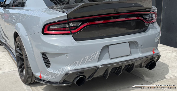 Custom Dodge Charger  Sedan Rear Lip/Diffuser (2015 - 2024) - $590.00 (Part #DG-037-RA)